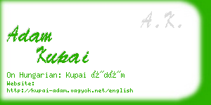 adam kupai business card